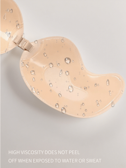 2/1 Pair Push Up Strapless Self Adhesive Low Cut BH Invisible Backless Seamless Dress Wedding Mango Shaped Bra, Underwear Chest Patches view 3