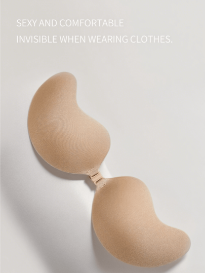 2/1 Pair Push Up Strapless Self Adhesive Low Cut BH Invisible Backless Seamless Dress Wedding Mango Shaped Bra, Underwear Chest Patches view 6