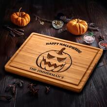 Halloween Home Decor Personalized Custom Pumpkin Gift, Spooky Season Gift Ideas For Family And Mom, Halloween Unique Home Decor - Wood Color-1 - View 2