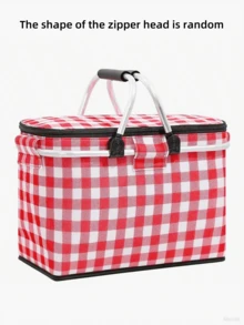 1个可折叠野餐篮，牛津布保温篮，超大空间，隔热、保冷、保鲜，防水防潮，坚固耐用不易生锈，茶咖啡篮，多功能野餐包，适合作为户外旅行、露营野餐、户外冰袋和食物储存的储物篮。