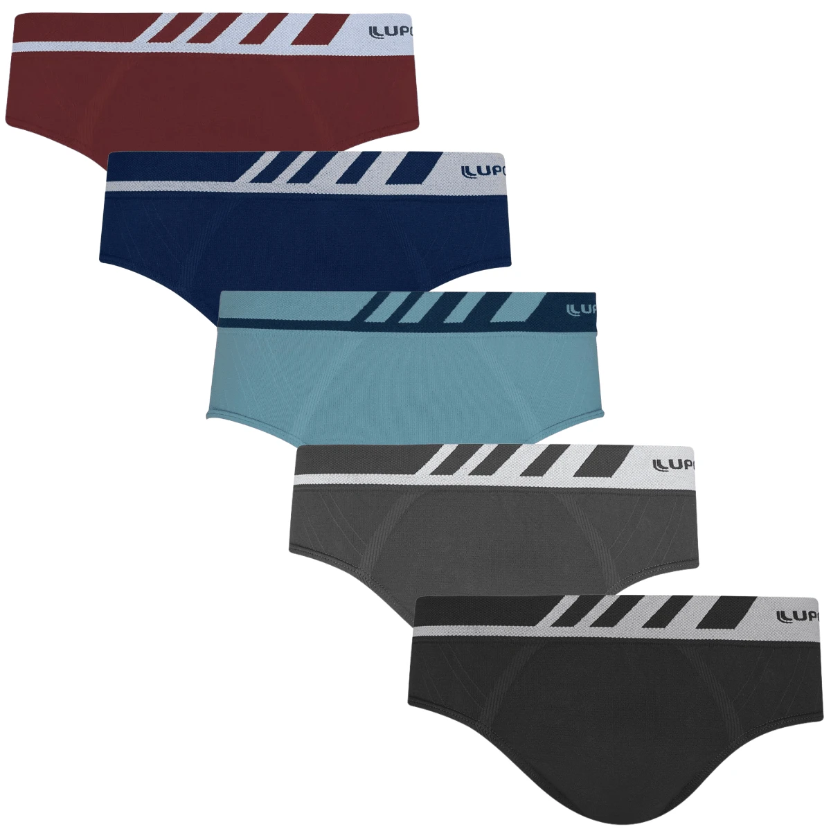 Kit Of 5 Seamless Microfiber Adult Briefs Lupo 00691-002 - 多色2 - 查看 1