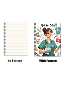 美观护士螺旋线圈笔记本，采用耐用纸质封面，适合护理学生、医疗专业人员、旅行、办公室学习、个人组织者；办公室计划器、剪贴簿工艺材料套装 - 彩色 - 查看 7