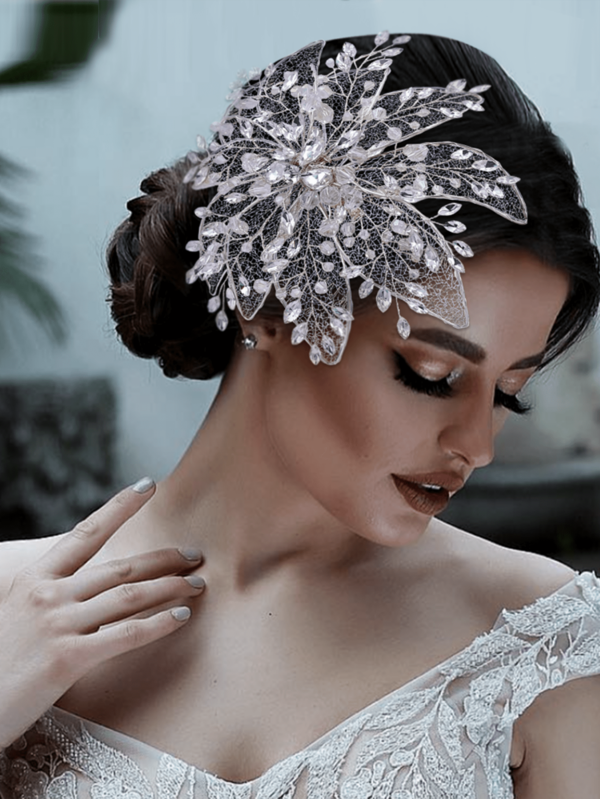 1 buc. Agrafă de păr elegantă, cu motive florale goale, de lux, potrivită pentru nunți romantice, mireasă, nunți franceze, petreceri la palat