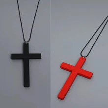 1pc Vintage Gothic Christian Black & White Wooden Cross Pendant Necklace, Fashion Jewelry Accessory Suitable For Wedding, Music Festival, Cosplay - Multicolor - View 19