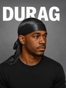 4 Pcs Men's Silk Durag With Elastic Band - Solid Color Fashionable Head Wrap For Casual Comfort,Breathable, Soft Unisex Pirate-Style Bandana Headwear Pirate Hat Pirate Costume,Breathable And Comfortable With Extra Long Tail For Waves, Running, Cycling, Hiking, Camping, Christmas Pirate Hat - 4Pcs - View 2