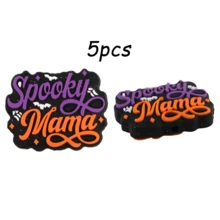 5 bucăți, mărgele și sortimente de mărgele, mărgele focale din silicon pentru Halloween, disponibile în diverse stiluri, cu fantome, dovleci și alte modele, potrivite pentru brățări, brelocuri, pixuri cu mărgele și mărgele realizate manual