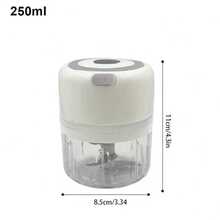 250ml Electric Garlic Grinder, Portable Mini Meat Puree Machine, Electric Food Processing Machine, Garlic Chopper, Onion Vegetable Chopper, Suitable For Chili, Meat, Spices, Garlic, Ginger