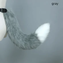 万圣节猫尾巴服装，亡灵节可爱狐狸毛绒尾巴角色扮演猫女孩配饰尾巴带绑带，节日生日派对动漫角色扮演派对道具 - 彩色 - 查看 19
