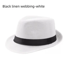 1pc SummerAutumn Breathable Linen Jazz Hat, British Style Casual Gentleman Fedora