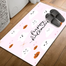1pc Ghost Pattern Printed Silica Gel Carpet, Easy To Clean, 3D Printed Rectangle, Suitable For Entryway, Living Room, Kitchen, Bedroom, Hallway, Bathroom, Laundry Room - Polyester Carpet, Suitable For Indoor And Outdoor Home Decor, Halloween Decoration, Halloween Gift