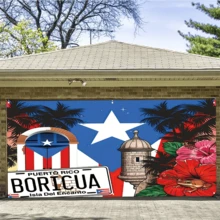 Puerto Rico Pride Large Garage Banner - Durable Polyester, Suitable For Indoor/Outdoor Decoration, Garden, Christmas And New Year Celebrations