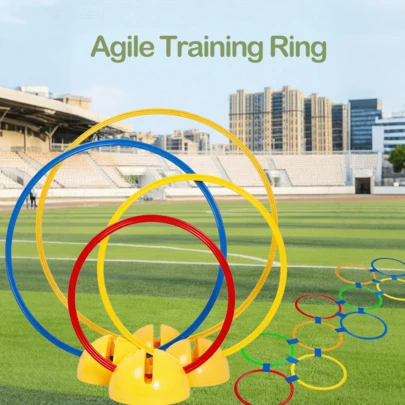 5pcs/10pcs Multi-Color Agile Training Rings, Thick And Durable, With Adjustable Connecting Clips That Can Form Various Jump Ring Combinations. Suitable For Football, Basketball, Taekwondo, Endurance And Agility Training, Etc. Also Suitable For Family Entertainment Activities, Christmas And Birthday Gifts