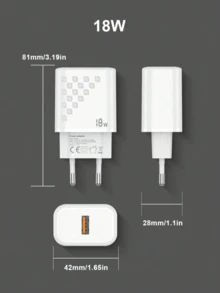 Eu Plug 18W Fast Charging Data Cable, Fast Charger Adapter, Compatible With Full Series, 18W Charging Adapter + 3.3ft USB To Lightning, 18W USB Charger, EU Plug Power Adapter Wall Charger, Compatible With IPhone 14, 13, 12, 11 Pro Max EU Plug Charger ,Christmas Gift/ Gift For Family