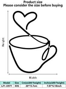 1PC Metal Coffee Cup Decor, Minimalist Line - Art Design, Adds Cozy Vibes. Perfect For Kitchen, Cafe, Office, Home Decor. Christmas Decorations Room Decor Christmas