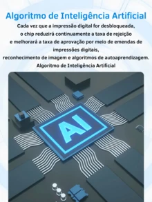 Fechadura Digital Biométrica Smarthome Eletrônica Touch Biometria - Tamanho Único - Visão 7