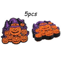5 bucăți, mărgele și sortimente de mărgele, mărgele focale din silicon pentru Halloween, disponibile în diverse stiluri, cu fantome, dovleci și alte modele, potrivite pentru brățări, brelocuri, pixuri cu mărgele și mărgele realizate manual
