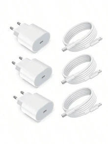 Bộ sạc nhanh PD 30W + Cáp sạc nhanh PD, tương thích với dòng 14 Pro Max/14 Pro/14 Plus/14/13 Pro/13/12/11/XS/XR/8/7/, phích cắm EU, bộ sạc hiệu quả, bộ sạc tường đa chức năng bảo vệ PD 30W tiêu chuẩn Châu Âu. - Phích cắm loại C của EU (220-240V) - Xem 8