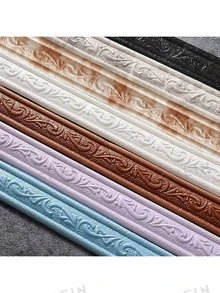 3D Stereo Bathroom & Kitchen Wall Stickers, Self-Adhesive Line Decor TV Background Wall Frame Waterproof Wallpaper Baseboard Wall Decals - Multicolor - View 2