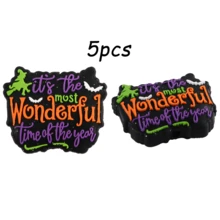 5 bucăți, mărgele și sortimente de mărgele, mărgele focale din silicon pentru Halloween, disponibile în diverse stiluri, cu fantome, dovleci și alte modele, potrivite pentru brățări, brelocuri, pixuri cu mărgele și mărgele realizate manual