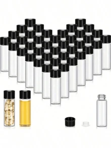 1/2/4/6 Stücke klare Glasfläschchen mit Schraubverschluss und Kunststoffstopfen auslaufsicher für Öl-Proben, Aromatherapie, Duftstoffe, leicht für Parfümreisen