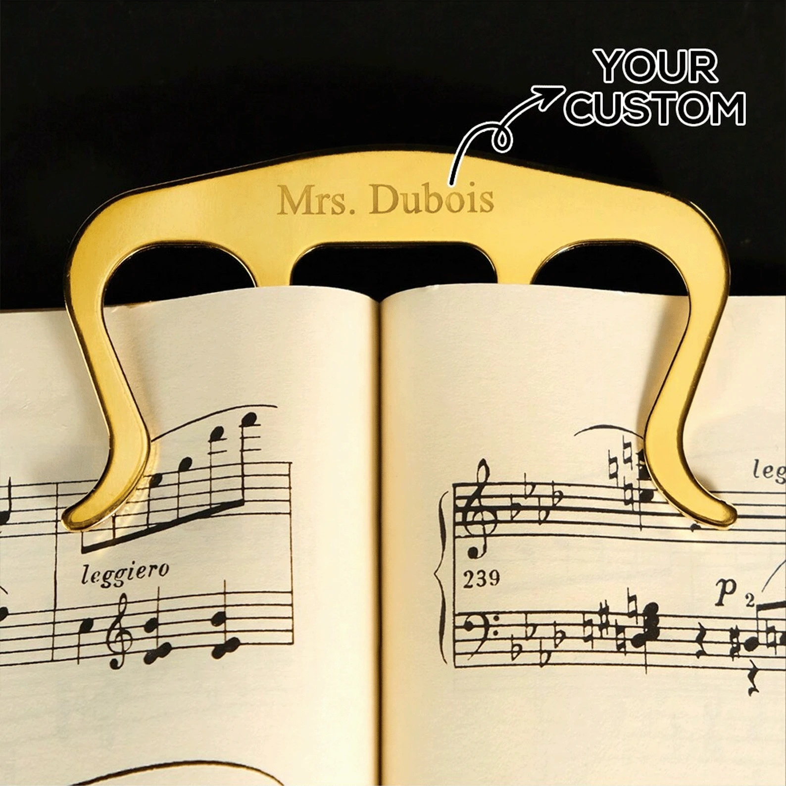 Personalized Music Sheet Clip Page Holder - Custom Engraved Piano Guitar Violin Bookmark - Unique Saxophone Accessories & Teacher Gift For Musicians, Students, Fathers, Boyfriends,Girlfriengs