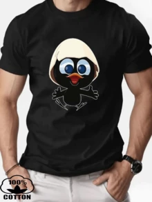 Camiseta negra para hombre de 100% algodón, material de algodón, estilo casual confortable y perfecta para combinar - Negro - Ver 1