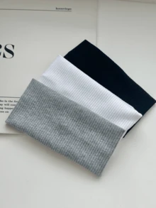 3/4/5pcs Set Minimalist Fashion Knitted Headbands, Versatile Casual Headwear, Suitable For School, Street, Sports, Yoga Styles, Multiple Colors Available, Unisex, All Seasons, Autumn Scarf, Women Fashion Headband, Winter Holiday Essential Beach Accessories Summer Outfits - Multicolor - View 4