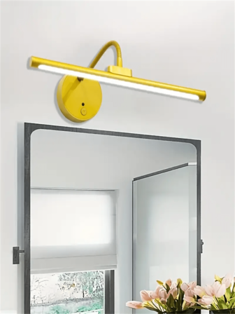 1 件 USB 可充电图片灯，浴室镜前灯，带遥控调光和定时器，无线艺术展示灯，黑色/金色可选，适用于墙绘、相框、艺术肖像、飞镖板（1800mAh）