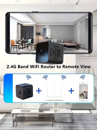 Mini Square Camera, Home Security Portable Hidden 480P HD, Infrared Night Vision Wireless WiFi Built In Hotspot, Loop Recording, 450mAh Long Lasting Battery, Supports 2.4G Network Only, HD Vision, Remote Monitoring, Motion Detection, SD Card Storage Expansion, Home, Car, Office Various Scenarios, Indoor Outdoor Online view 8