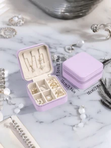 1pc Jewelry Storage Box, Multifunctional Jewelry Box (A-Z Letters), Detachable Jewelry Display Box, Desktop Organizer Rack, Stackable Storage Tray, Suitable For Jewelry, Rings, Earrings, Necklaces, Bracelets, Lipsticks Storage, Great Gift For Friends, Mom, Mother's Day, Valentine's Day,Room Decor - Purple - View 10