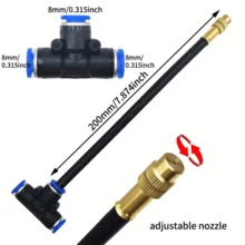 Kit De Irrigação Mangueira 5 Metros Para Jardim Aspersão Automático Com Gotejador Ajustável - Preto - Visão 8