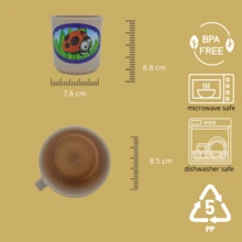 Paquete de 8 tazas estilo peltre de 430 ml, polipropileno reciclable, BPA free, 8.8*8.5 cm, resistentes, reutilizables y aptas para microondas y lavavajillas. - Azul Marino - Ver 5