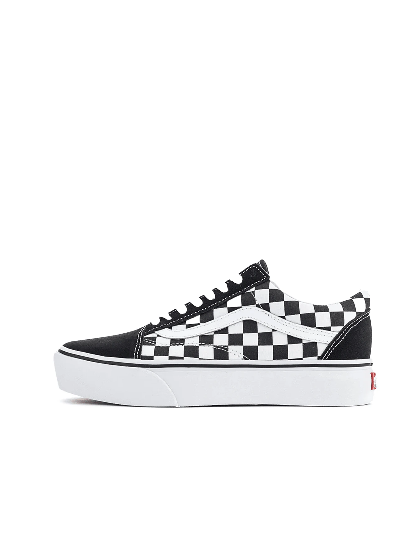 Vans Giày thể thao Old Skool Checkerboard Suede và Canvas dành cho cả nam và nữ, có cổ giày đệm và đế ngoài cao su hình tổ ong VN0A38G1P0S - Trắng và đen - Xem 1