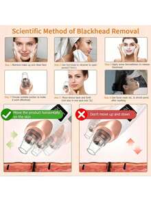 1 Blackhead Remover Pore Vacuum Cleaner, Facial Pore Cleaner, 5 Suction Heads, 3 Suction Forces, Blackhead Remover Pore Vacuum Cleaner USB Rechargeable Facial Pore Cleaner Adult Extraction Tool Multifunctional Cleaning Instructions - Multicolor - View 10