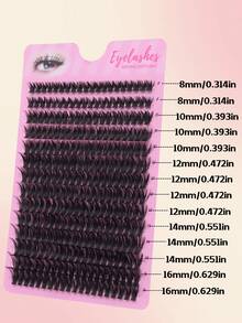 14ROWS 280PCS False Eyelashes Russian Volume 60D Curl D, 8-16mm Big Voluminous, Halloween Dramatic Lash Clusters 60D Cat Eye Lashes&Extra Fluffy&Extra Thick&Dramatic&DIY, Reusable Individual Eyelash Extension Kit -For Daily MakeupWedding&Dating&Stage&Travel&Party, -For Christmas&Halloween&Gifts&Spring Festival, Must-Have Lashes Set!