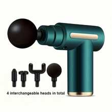 Massage Gun Deep Tissue Percussion Massager USB Rechargeable 4 Massage Heads Travel Home Handheld Electric Massager Body Pain Relief Muscle 6 Levels Relaxation Fitness - Multicolor - View 14