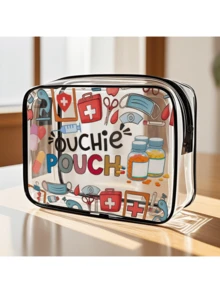 Portable Pill Pattern Cosmetic Bag - Ultra Thin Zipper Travel Pouch, Can Hold Cards And Coins - Multicolor - View 10