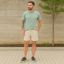 Men's Linen Bermuda Shorts Elegant Casual - 米色 - 查看 6