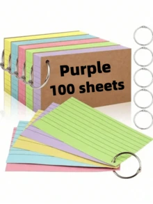 50pcs/Book Colorful Indexed Cards With Rings, 3x5 Inch Lined Memo Cards, Rule Learning Cards, Learning Supplies, School Supplies, College Supplies, Flashcards, Back To School Supplies - Multicolor - View 22