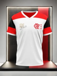 Flamengo Zico Retro Dry Max Men's T-Shirt Embroidered World Cup 1981 - Đỏ và trắng - Xem 1