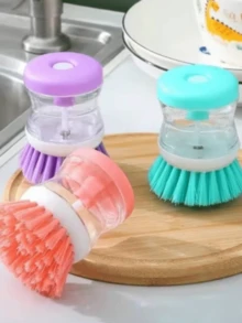 kit de 3 piezas de Cepillos automáticos para lavar platos, 3 piezas de dispensadores de jabón líquido, kit multicolor cepillos dispensadores de jabon, - Multicolor - Ver 2