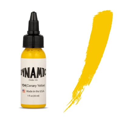 Tinta para Tatuaje Dynamic Canary Yellow 1oz – Amarillo Brillante y Luminoso – Perfecto para Detalles Destacados, Colores Vivos y Diseños que Resalten en la Piel