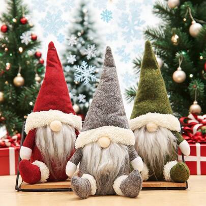 1pc Funny Christmas Gnome Faceless Doll Decoration, Cute Rudolph Elf Christmas Party Decoration, Home Decoration Gnome Decoration, Creative And Interesting Seven-Color Gnome Decoration Ornament, Suitable For Home, Office, And Party Occasions, Made Of Non-Woven Fabric, Suitable For Christmas Decoration, Christmas Gifts, Autumn Decoration, Birthday Gifts, And Christmas Home Table Decoration.