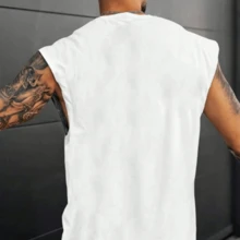 Men's Plain Tank Top New Arrival Comfortable Premium Cotton Gym Top Lightweight Durable - 白色 - 查看 4