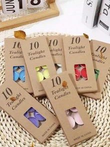 50pcs/10pcs Round Mini Aluminum Shell Butter Tea Wax Theme Holiday Decoration Proposal Candle Decoration, Hotel Tea Brewing Insulation Small Candle Multi-Color Round Tea Candle, Romantic Handmade Candle, Wedding Party Home Decoration Gift