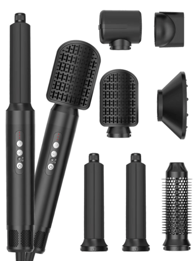 UKLISS Modelador de Ar Quente Automático 7 em 1 - Secador de Cabelo de Alta Velocidade com Motor Sem Escovas 110K RPM | Cachos e Alisamento de Qualidade de Salão, Conjunto de Presentes Essenciais para o Verão e o Prime Day, Pronto para Viagem para Todos os Tipos de Cabelo (Preto)