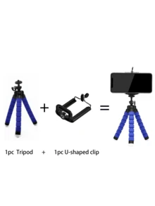 8-Legged Tripod, Universal Slouchy Phone Holder, Portable Camera Tripod, Flexible Mini Phone 360° Rotatable Tripod, Sponge Octopus Tripod Stand, Multi-Functional Universal Phone Holder - Black - View 9