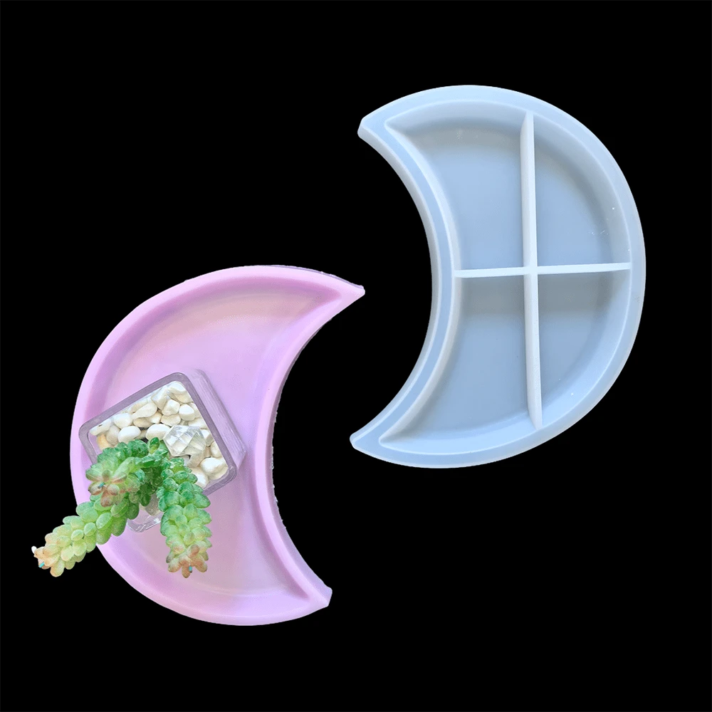 1 pieza Molde de silicona con forma de luna, molde para colada de resina epoxi, herramienta de manualidades DIY