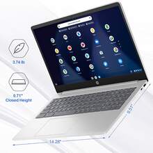 HP 15.6" HD LED Chromebook Laptop, Quad-Core  Pentium N200, 8GB LPDDR5 RAM, Long Battery Life,  OS - 銀色 - 查看 5