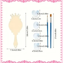 12 piezas Espejos de princesa de madera - Espejos decorativos coloridos con diseño de corona pintado a mano, con pegatinas de diamantes y pinceles, para manualidades, regalos de cumpleaños, suministros para fiestas de Navidad, manualidades DIY, espejos claros de alta calidad, variedad de formas, artesanías duraderas, regalos creativos DIY, adecuados para recuerdos de fiesta, tiempo de ocio